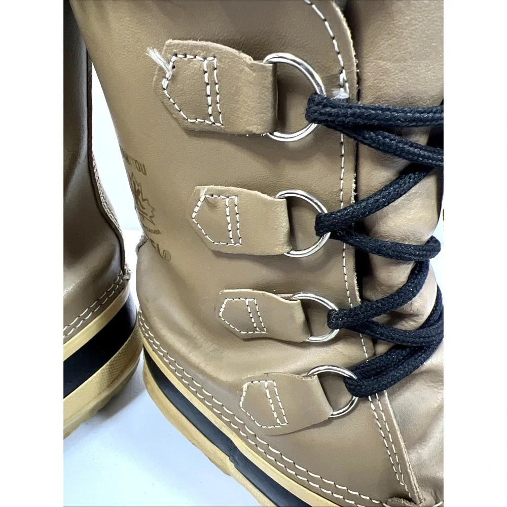 Sorel Women's Vintage Manitou Wool Lined Waterproof Winter Boots Canada Size 8
